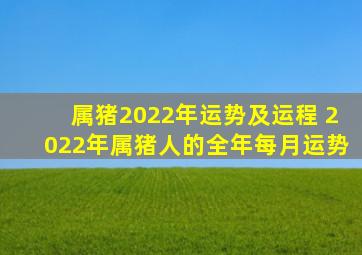 属猪2022年运势及运程 2022年属猪人的全年每月运势